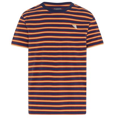 T-Shirt manches courtes RIDING CULTURE PSYCODELIC 70S STRIPES - Rouge / Bleu Ref : RID0026 