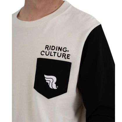 T-shirt manches longues RIDING CULTURE BLACK/DIRT WHITE L/S - Blanc