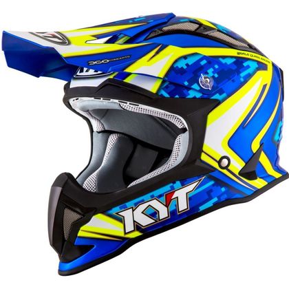 Casco de motocross KYT STRIKE EAGLE - REEF - BLUE YELLOW FLUO 2021 Ref : KYT0030 