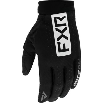 Guantes de motocross FXR REFLEX BLACK/WHITE 2022 - Negro / Blanco