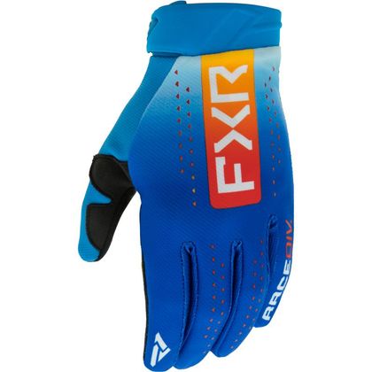Guantes de motocross FXR REFLEX BLUE/TANGERINE ENFANT - Azul