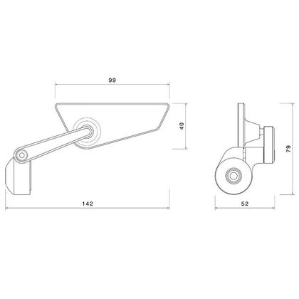 Rizoma Snijkant stuuruiteinde (recht) Achteruitkijkspiegel Universeel - Roze