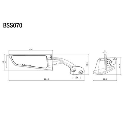 Rizoma Stealth (pair) Rear-view mirror