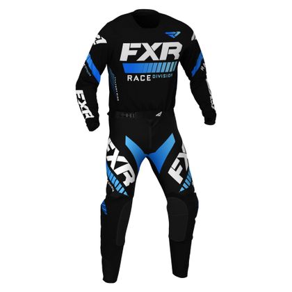 Camiseta de motocross FXR REVO BLACK/BLUE 2021 - Negro / Azul