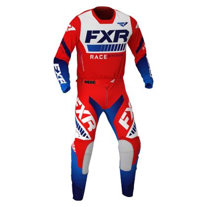Camiseta de motocross FXR REVO RED/WHITE/BLUE 2021 - Rojo / Blanco
