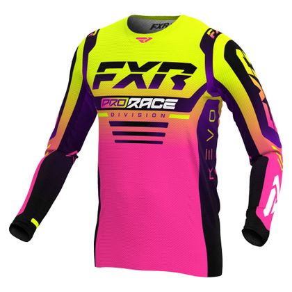 Camiseta de motocross FXR REVO PRO 24 2024 - Rosa / Amarillo Ref : FXR0452 