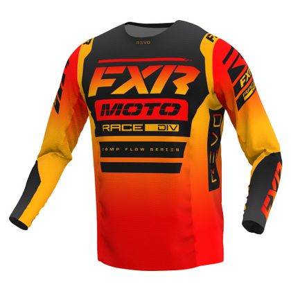 Camiseta de motocross FXR YOUTH REVO COMP - Negro / Naranja Ref : FXR0396 
