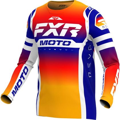 Camiseta de motocross FXR REVO PRO 2023 - Naranja / Azul Ref : FXR0422 