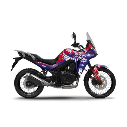 Kit déco RiderUnik RIM USA - Rouge / Bleu Ref : RU3256 / HO750TRANSALPRIMUSA-1 HONDA 750 XL 750 TRANSALP - 2023 - 2024