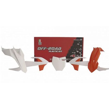 Kit de piezas de plástico R-tech 4 p KTM SX naranja/blanco - Naranja / Blanco