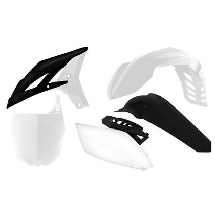 Kit plastiques R-tech 5 p blanc-noir - Blanc / Noir