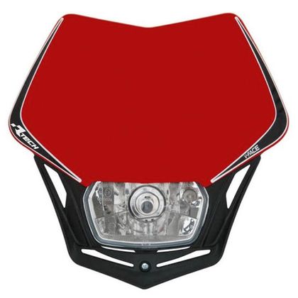 Plaque phare R-tech V-Face Rouge Hsq noir universel - Noir