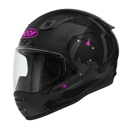 Casque ROOF RO200 CARBON - PANTHER - BLACK PINK FLUO Ref : RO0236 