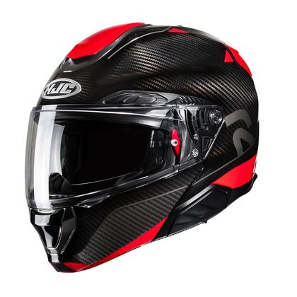 Casque modulable Hjc RPHA91 CARBON - NOELA - Noir / Rouge
