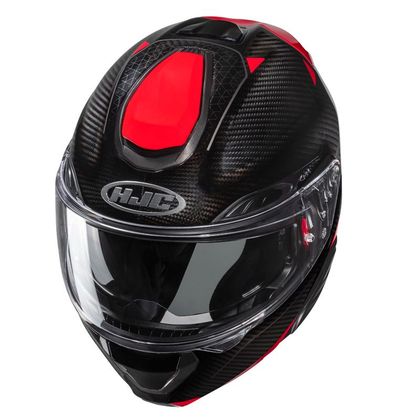 Casque modulable Hjc RPHA91 CARBON - NOELA - Noir / Rouge Ref : HJ1103 