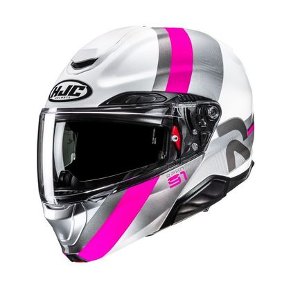 Casque modulable Hjc RPHA 91 - FENSH - Blanc / Rose