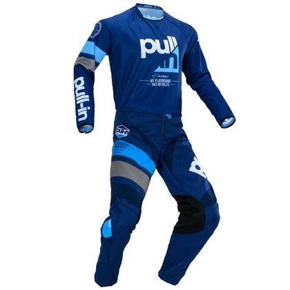 Camiseta de motocross Pull-in CHALLENGER RACE NAVY CYAN ENFANT 2020