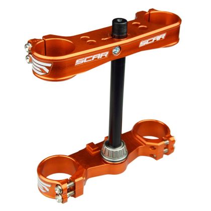 Scar Triple Clamps - Offset: 16mm Fork tees - Orange