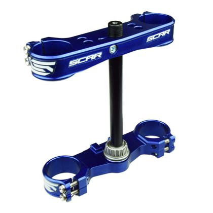Tés de fourche Scar Triple Clamps - Offset: 16mm - Bleu