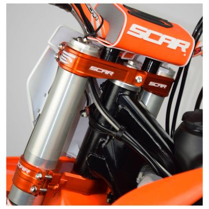 Scar Triple Clamps - Offset: 22mm Fork tees - Orange