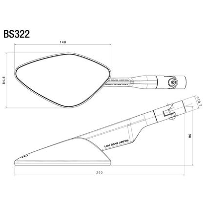 Rizoma Namic Sport Left (the unit) Universal Rear-view mirror - Yellow