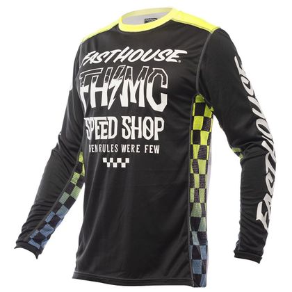 Camiseta de motocross FASTHOUSE GRINDHOUSE BRUTE BLACK/HIGH VIZ 2022 - Negro / Amarillo Ref : FAS0141 