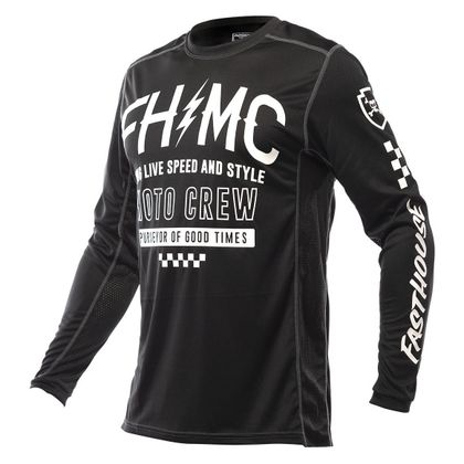 Camiseta de motocross FASTHOUSE GRINDHOUSE CYPHER BLACK 2022 - Negro / Blanco Ref : FAS0137 
