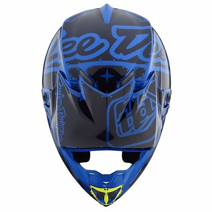 Casco de motocross TroyLee design SE4 POLYACRYLITE FACTORY BLUE JUNIOR