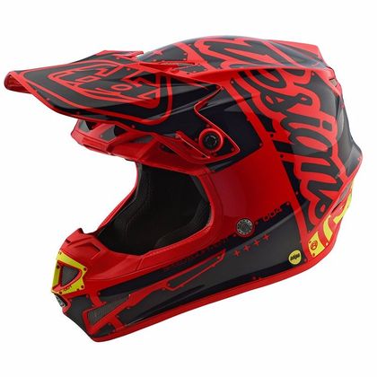 Casco de motocross TroyLee design SE4 POLYACRYLITE FACTORY RED 2018 Ref : TRL0161 