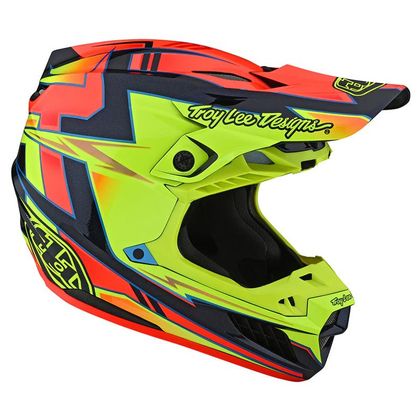Casco de motocross TroyLee design SE5 ECE COMPOSITE GRAPH 2023 - Amarillo / Azul