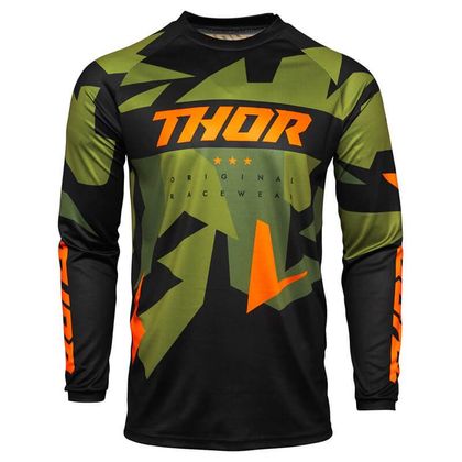 Camiseta de motocross Thor YOUTH SECTOR - WARSHIP - GREEN ORANGE Ref : TO2572 