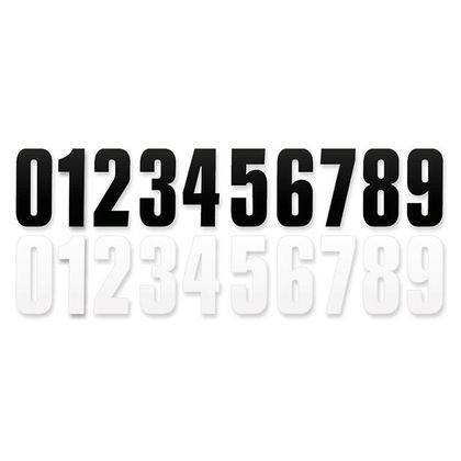Adesivi Moto UP Design Confezione 3 Numeri (0) UP 130 mm x 70 mm universale - Nero