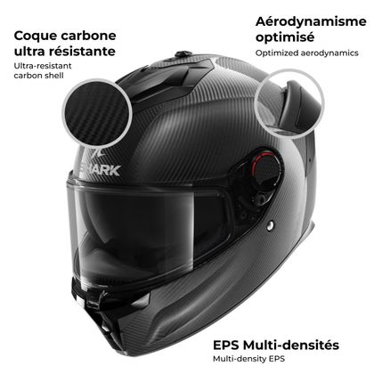 Casque intégral Shark SPARTAN GT PRO CARBON - SKIN - Noir