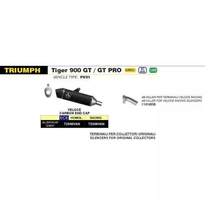 Silencieux Arrow VELOCE ALU DARK Racing - Gris / Noir