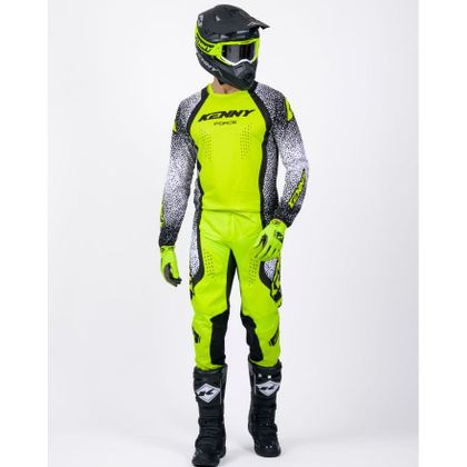 Kenny FORCE PIXEL 2025 Cross-Trikot - Weiß / Gelb