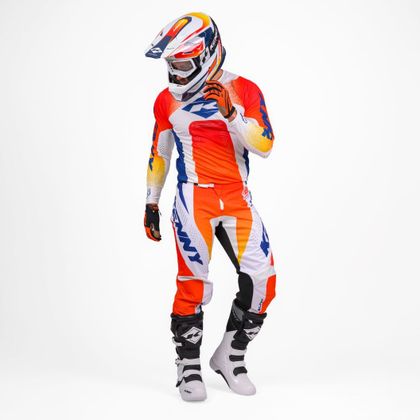 Camisola de motocross Kenny TRACK - BLAST 2027 - Laranja / Branco
