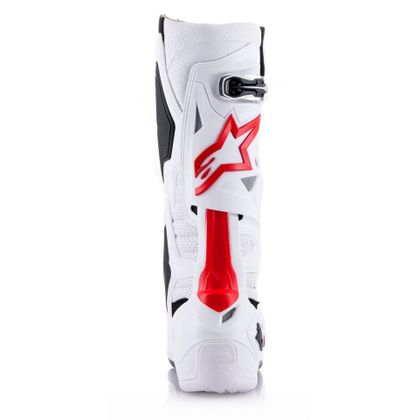 Botas de motocross Alpinestars TECH 10 - SUPERVENTED - WHITE / BRIGHT RED 2023 - Blanco / Rojo