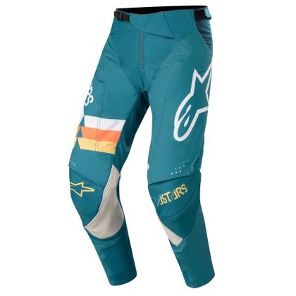 Pantaloni da cross Alpinestars TECHSTAR - FACTORY VENOM - PETROL WHITE ORANGE FLUO 2020 Ref : AP11764 