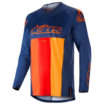 Camiseta de motocross Alpinestars TECHSTAR VENOM DARK BLUE RED TANGERINE 2019 Ref : AP11346 