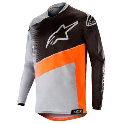 Camiseta de motocross Alpinestars RACER SUPERMATIC LIGHT GRAY ORANGE FLUO BLACK 2019 Ref : AP11380 