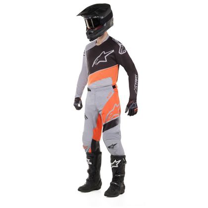 Camiseta de motocross Alpinestars RACER SUPERMATIC LIGHT GRAY ORANGE FLUO BLACK 2019