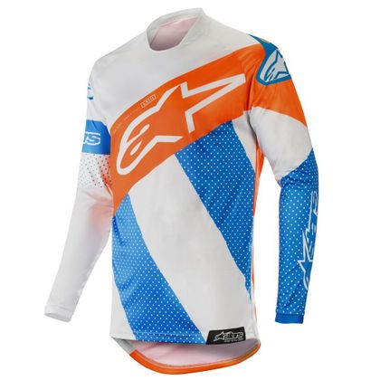 Camiseta de motocross Alpinestars RACER TECH ATOMIC COOL GRAY MID BLUE ORANGE FLUO 2018 Ref : AP11360 