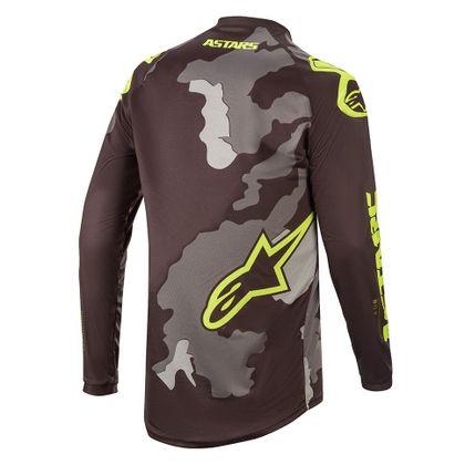 Camiseta de motocross Alpinestars YOUTH RACER TACTICAL - BLACK GRAY CAMO YELLOW FLUO