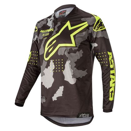 Camiseta de motocross Alpinestars YOUTH RACER TACTICAL - BLACK GRAY CAMO YELLOW FLUO Ref : AP11806 