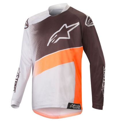 Camiseta de motocross Alpinestars YOUTH RACER SUPERMATIC LIGHT GRAY ORANGE FLUO BLACK Ref : AP11428 