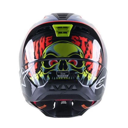Alpinestars S-M5 SOLAR FLARE - BLACK BLUE RED FLUO GLOSSY 2023 Crosshelm