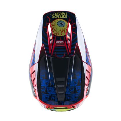 Alpinestars S-M5 SOLAR FLARE - BLACK BLUE RED FLUO GLOSSY 2023 Crosshelm
