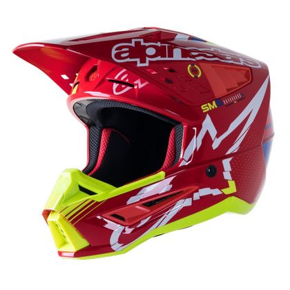 Casco de motocross Alpinestars S-M5 ACTION - BRIGHT RED WHITE YELLOW FLUO 2023 - Rojo / Blanco Ref : AP12667 