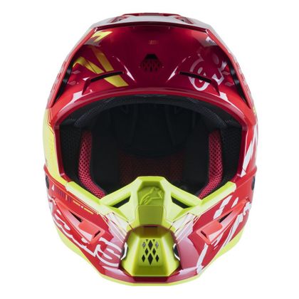 Casque cross Alpinestars S-M5 ACTION - BRIGHT RED WHITE YELLOW FLUO 2023 - Rouge / Blanc