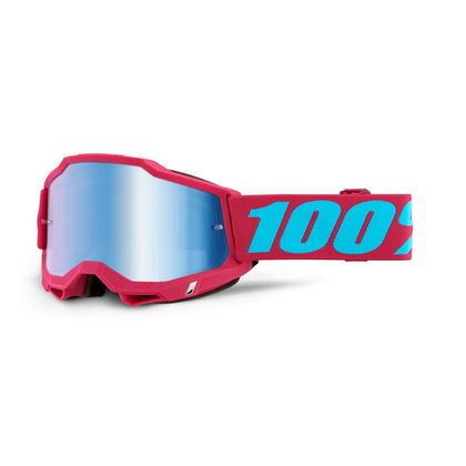Gafas de motocross 100% ACCURI 2 - EXCELSIOR - IRIDIUM BLUE 2023 - Rojo / Azul Ref : CE1230 / 50014-00027 
